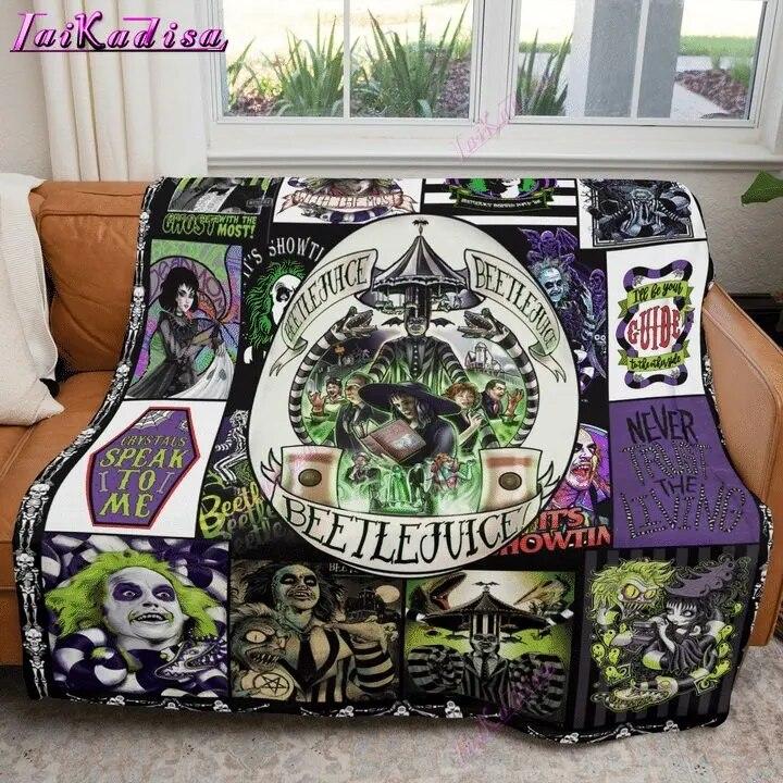 Одеяло Beetlejuice, двойное плюшевое одеяло из пуха ягненка, подарочные мягкие одеяла премиум-класса, постельные принадлежности
Одеяло Beetlejuice, двойное плюшевое одеяло из пуха ягненка, подарочные мягкие одеяла премиум-класса, постельные принадлежности