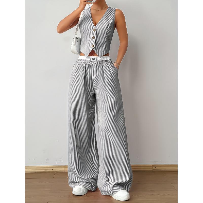 Striped Vest and Pants Set - G 12558 XL сірий
Striped Vest and Pants Set - G 12558 XL сірий