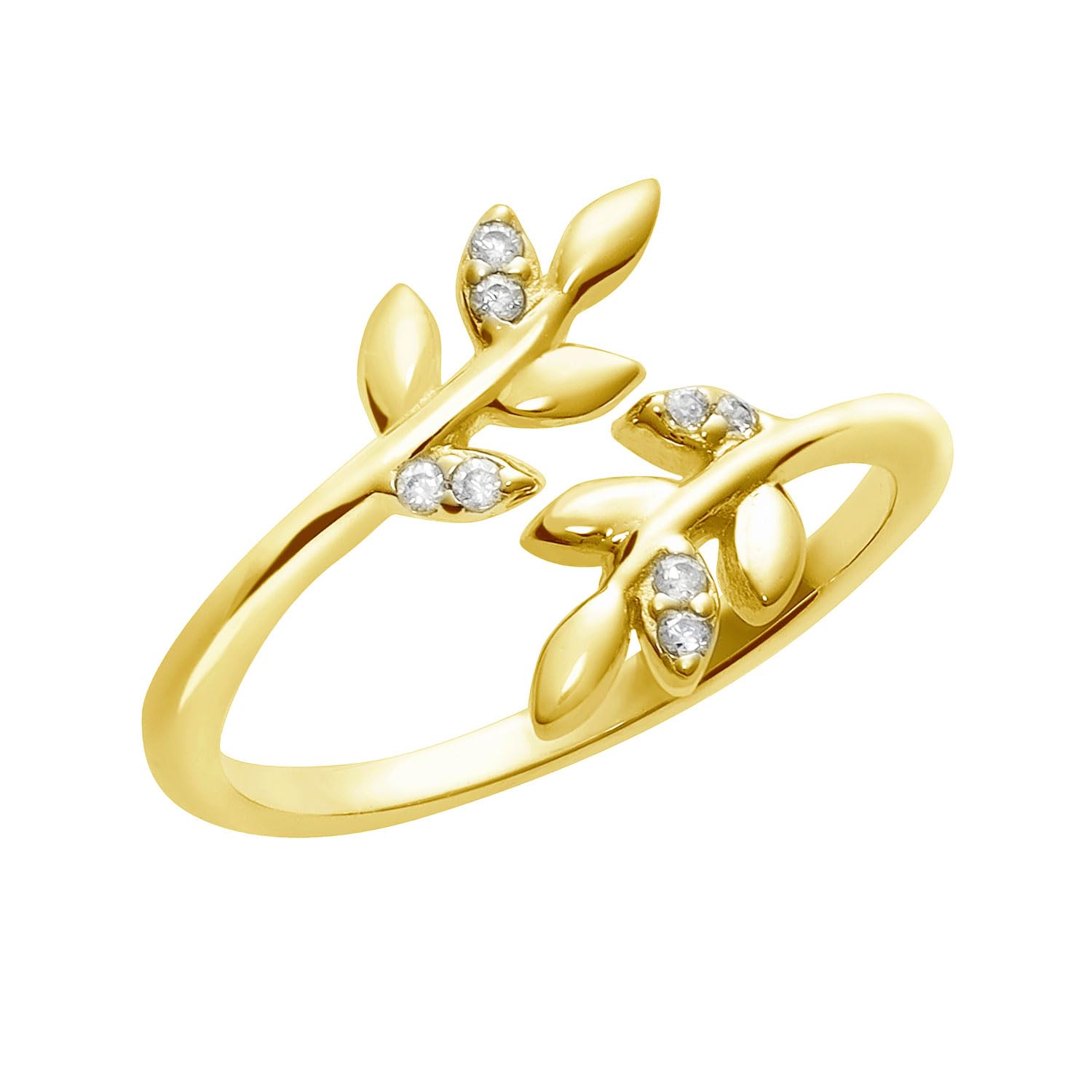 Lala Christie Women s Pinky Ring, Silver 925 and Yellow Gold, Leaf Design with Cubic Zirconia, Size 9
Lala Christie Women s Pinky Ring, Silver 925 and Yellow Gold, Leaf Design with Cubic Zirconia, Size 9