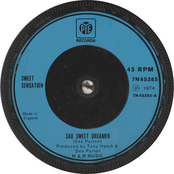 7inch Record SWEET SENSATION - Sad Sweet Dreamer 7N45385 Pye Records 1974 UK Soul/Funk Used
7inch Record SWEET SENSATION - Sad Sweet Dreamer 7N45385 Pye Records 1974 UK Soul/Funk Used