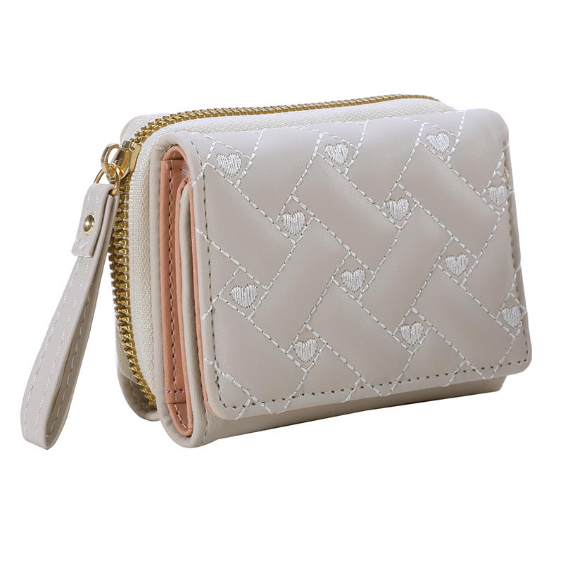 Women s Coin Purse PU Leather Fashion Embroidered Heart Tri-fold Small Wallet Multi-card Slot Card Bag with Lanyard бежевий
Women s Coin Purse PU Leather Fashion Embroidered Heart Tri-fold Small Wallet Multi-card Slot Card Bag with Lanyard бежевий