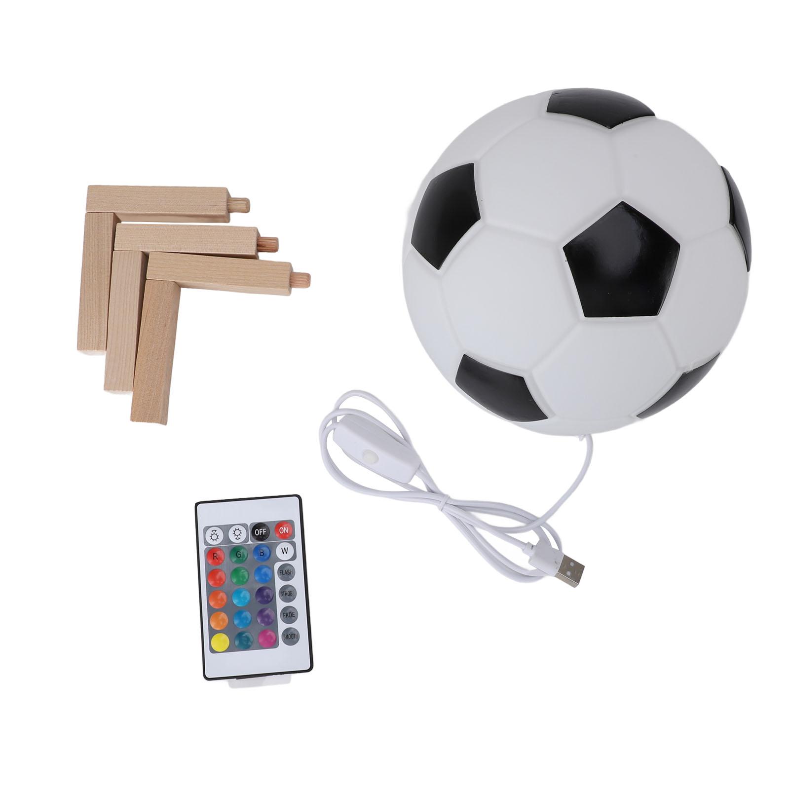 Soccer Night Light with Remote Control RGB 16 Colors Changing USB Glass Ball Soccer Lamp with
Soccer Night Light with Remote Control RGB 16 Colors Changing USB Glass Ball Soccer Lamp with
