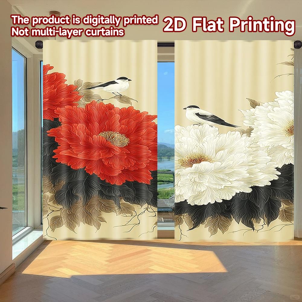 Set Of 2 Flat Printing Curtains Without Rod Floral Elegance Birds New Yearfestival Creative Versatile Polyester Curtain W100*H70(CM)-Rod Pocket&2PCS
Set Of 2 Flat Printing Curtains Without Rod Floral Elegance Birds New Yearfestival Creative Versatile Polyester Curtain W100*H70(CM)-Rod Pocket&2PCS