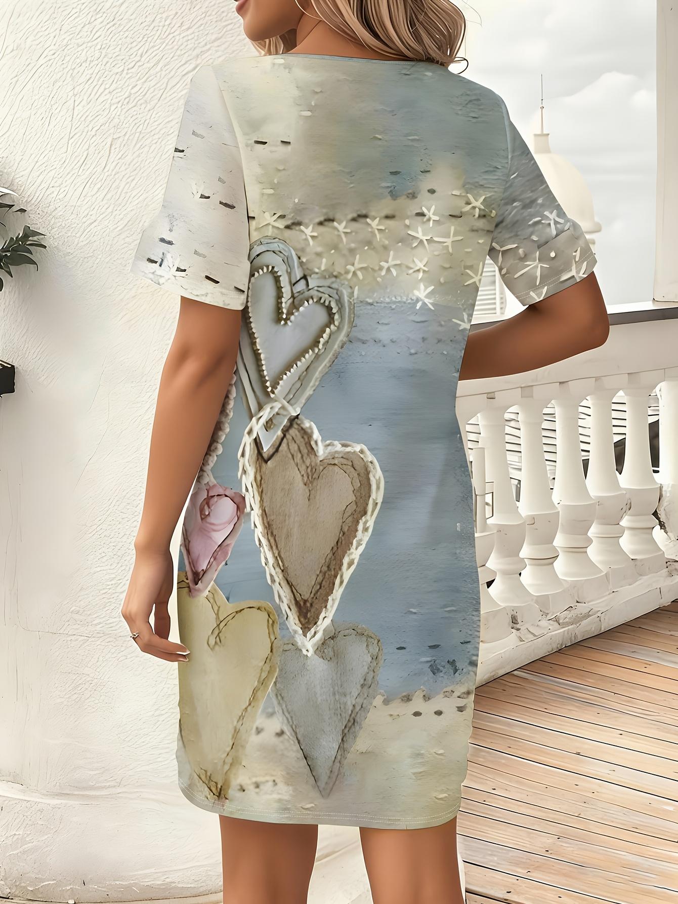 Women S Short-Sleeve Dress with a Gentle Style. Featuring Heart Oil Painting Prints. A Loose-Fitting. Summer T-Shirt Dress with a Round Neck That Flat XL дубильна кора
Women S Short-Sleeve Dress with a Gentle Style. Featuring Heart Oil Painting Prints. A Loose-Fitting. Summer T-Shirt Dress with a Round Neck That Flat XL дубильна кора