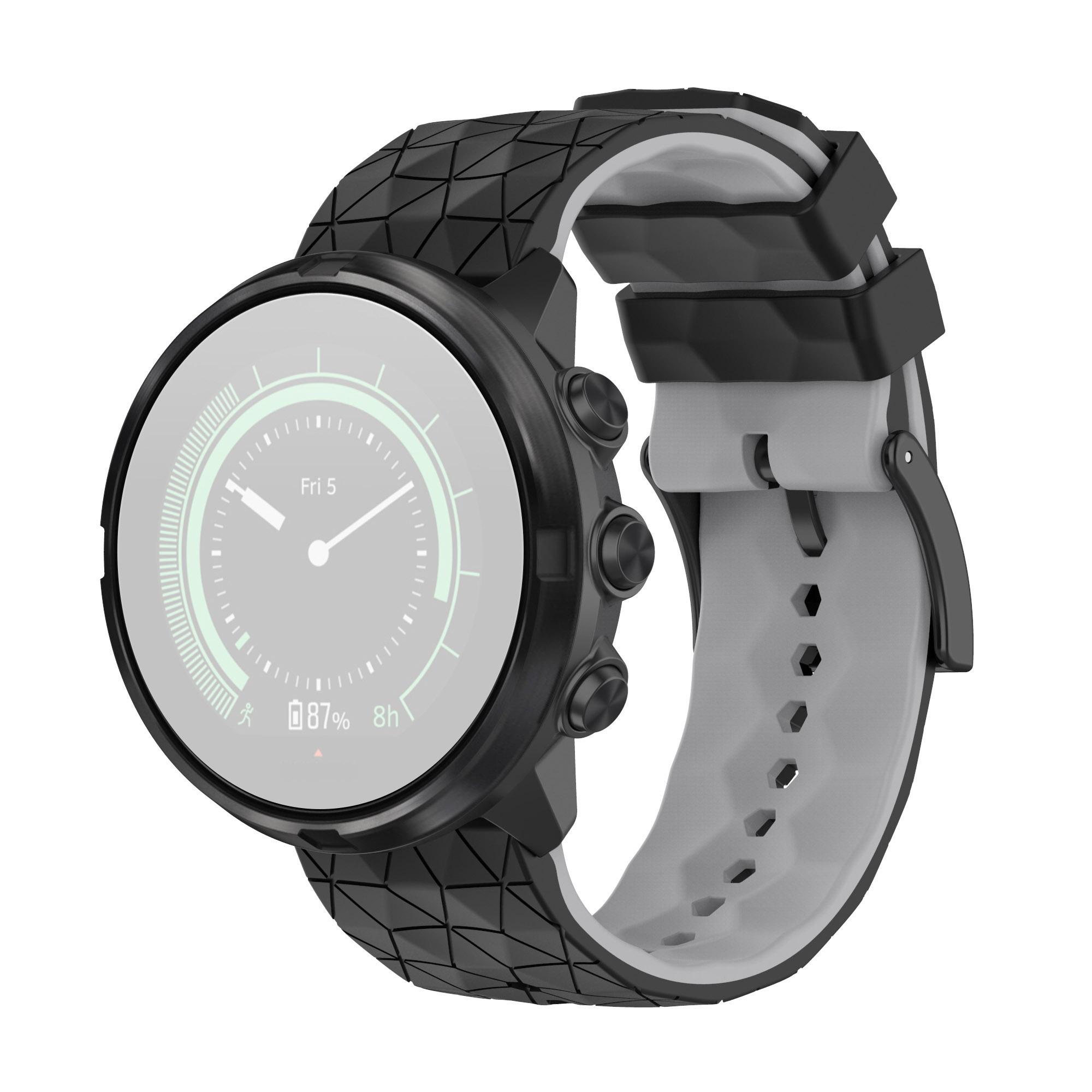 For Suunto9/Baro/Suunto7/D5 Soft Silicone Watch Strap Replacement 24mm Wristband with Football Texture Black/Grey
For Suunto9/Baro/Suunto7/D5 Soft Silicone Watch Strap Replacement 24mm Wristband with Football Texture Black/Grey