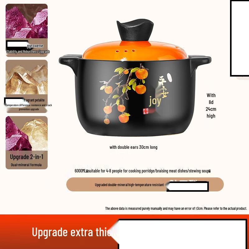 Peace & Joy High-Temperature Ceramic Stew Pot
Peace & Joy High-Temperature Ceramic Stew Pot