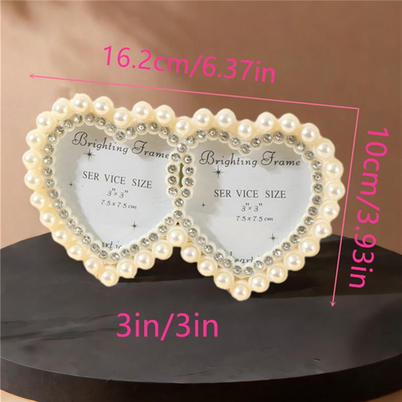 1Pcs Romantic 3 Inch Double Heart Photo Frame - Pearl & Rhinestone Decor, ABS Plastic, Perfect for Wedding, Couple Gift
1Pcs Romantic 3 Inch Double Heart Photo Frame - Pearl & Rhinestone Decor, ABS Plastic, Perfect for Wedding, Couple Gift