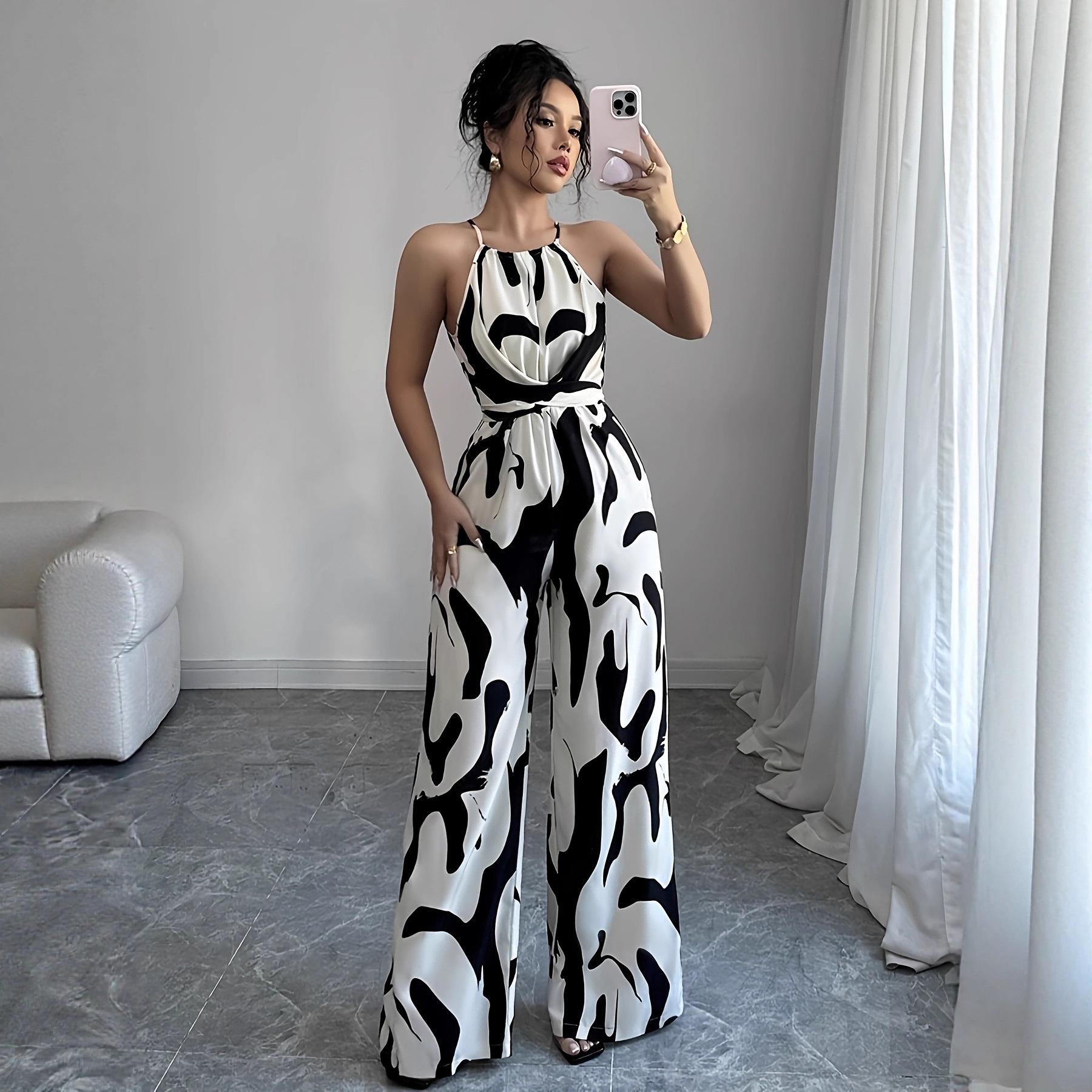 Women s Black & White Milk Print Halter Jumpsuit - Slimming, Waist-Cinching, Loose Wide-Leg Pants XL чорний
Women s Black & White Milk Print Halter Jumpsuit - Slimming, Waist-Cinching, Loose Wide-Leg Pants XL чорний