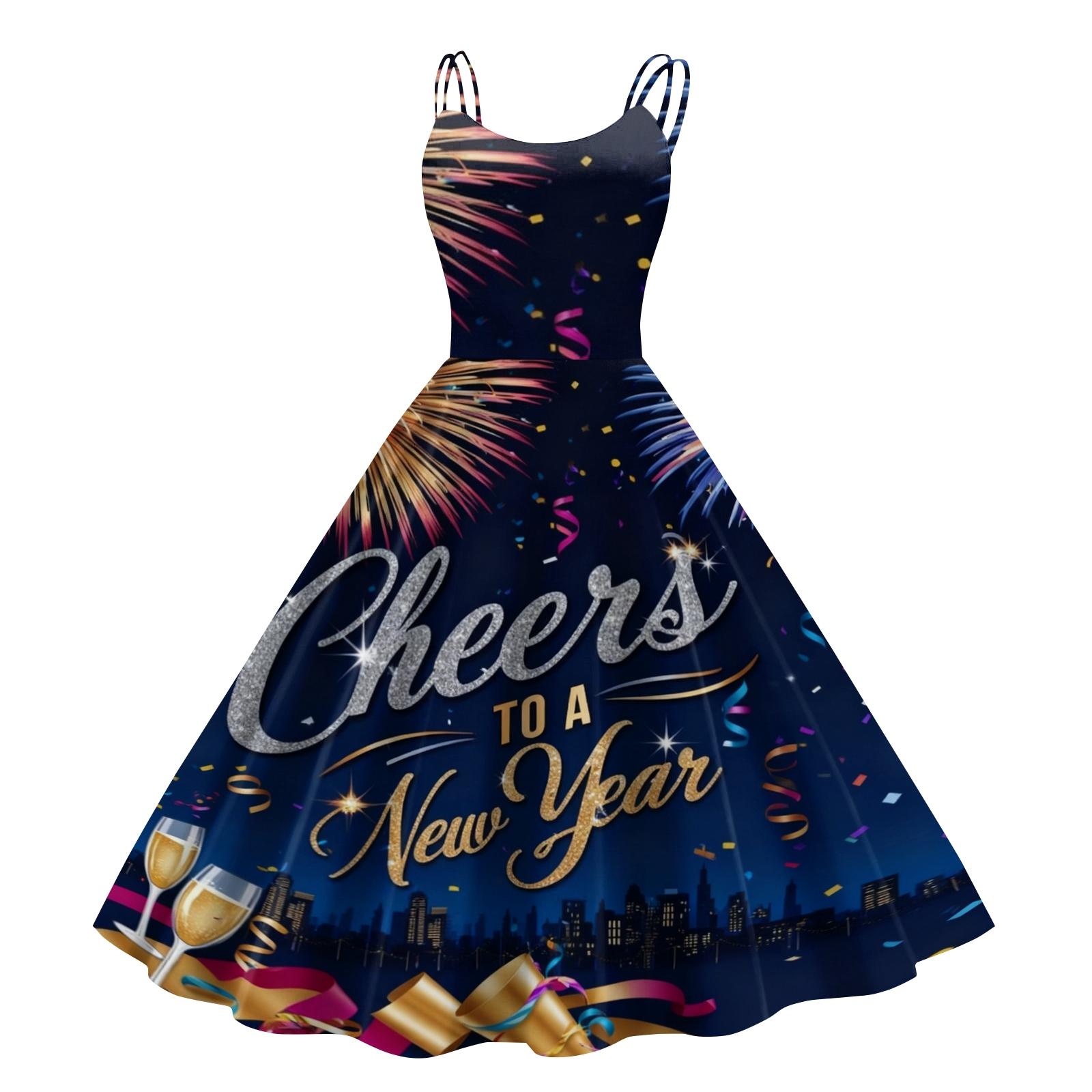 Women s New Year Printed Casual Fashion Round Neck Midi Dress XL
Women s New Year Printed Casual Fashion Round Neck Midi Dress XL