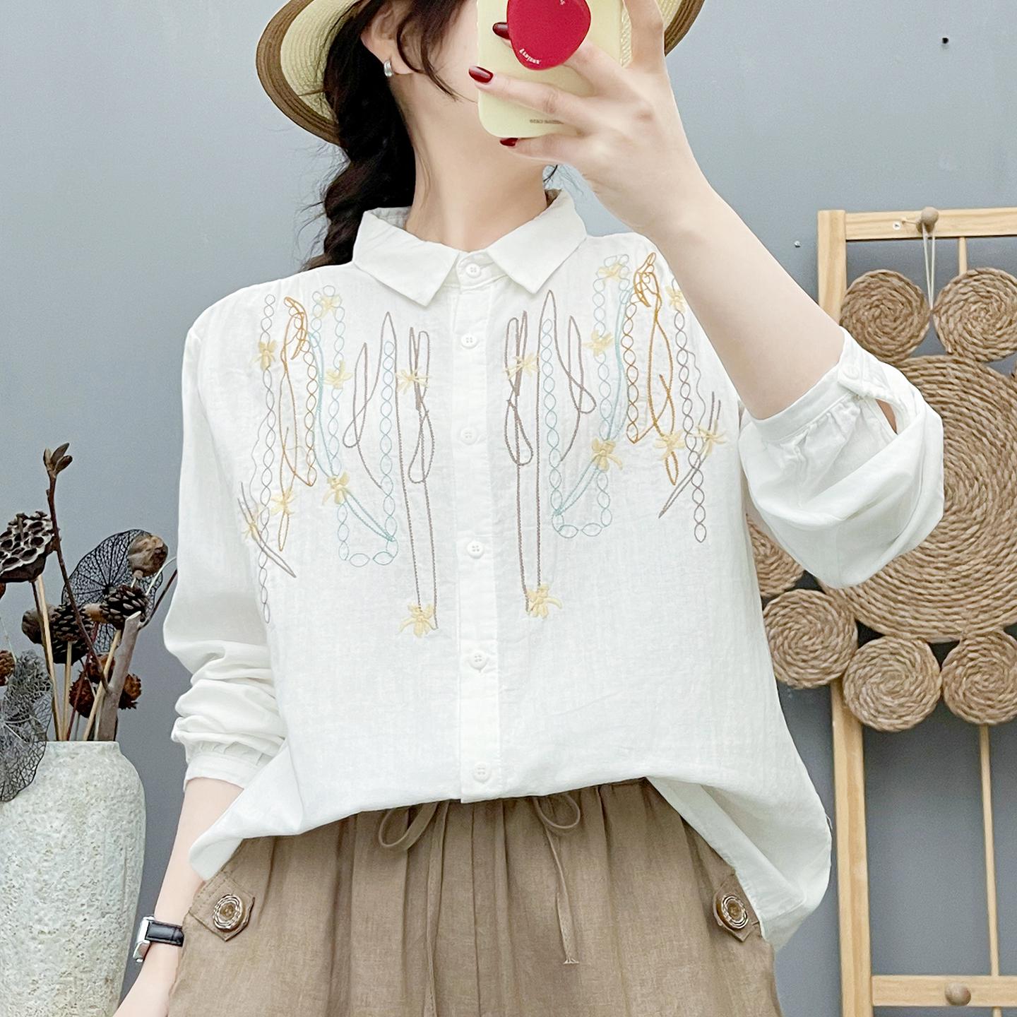 Mori Style Double-Layer Cotton Embroidered Long-Sleeve Shirt - Soft, Chic, Skin-Friendly Pure Cotton Base Top M (Recommended 100-130 Jin)
Mori Style Double-Layer Cotton Embroidered Long-Sleeve Shirt - Soft, Chic, Skin-Friendly Pure Cotton Base Top M (Recommended 100-130 Jin)