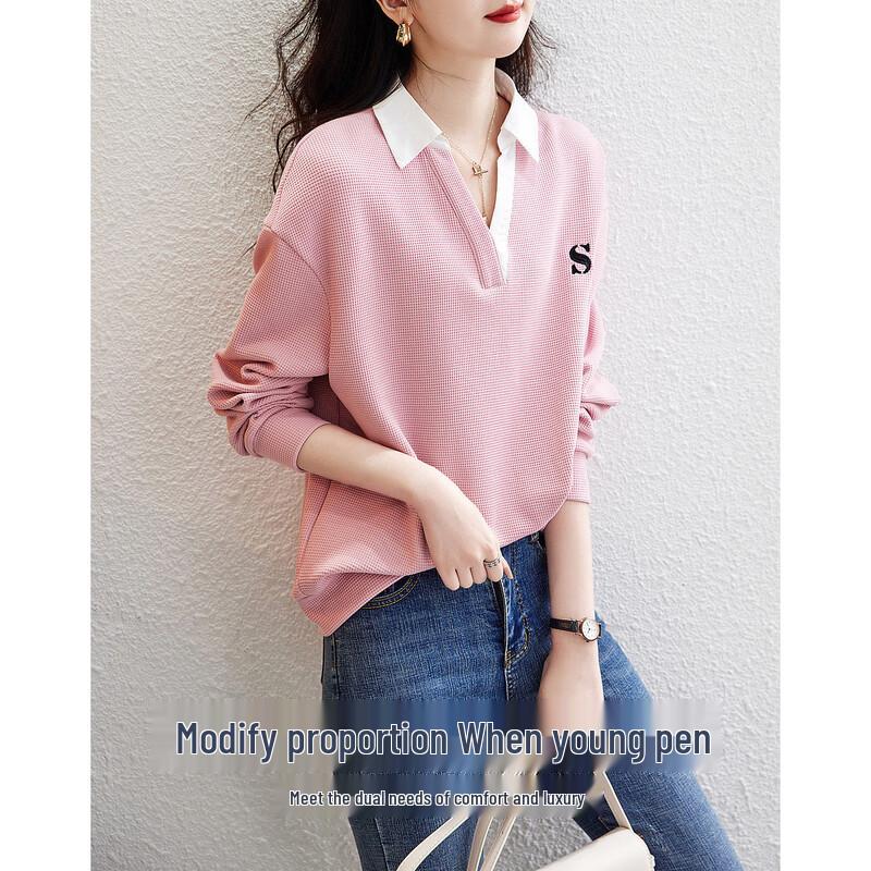 Demana Women s Waffle Stitch Patchwork Polo Sweatshirt S
Demana Women s Waffle Stitch Patchwork Polo Sweatshirt S