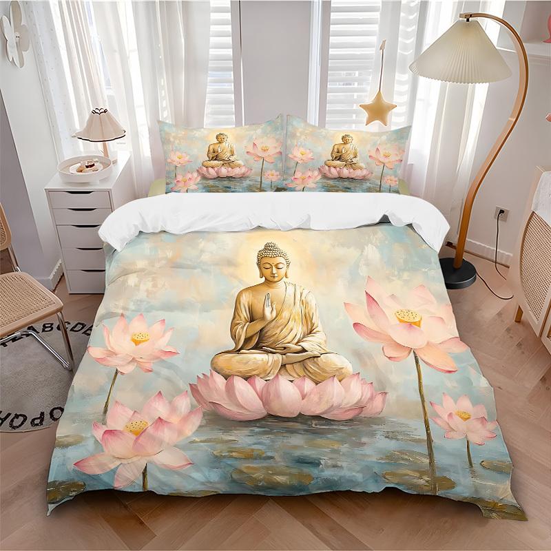 3pcs bedding set Buddha Lotus Includes 1 Comforter + 2 Pillowcases, Without Pillow Inserts, Soft Comfortable,a0909116 135x200cm
3pcs bedding set Buddha Lotus Includes 1 Comforter + 2 Pillowcases, Without Pillow Inserts, Soft Comfortable,a0909116 135x200cm