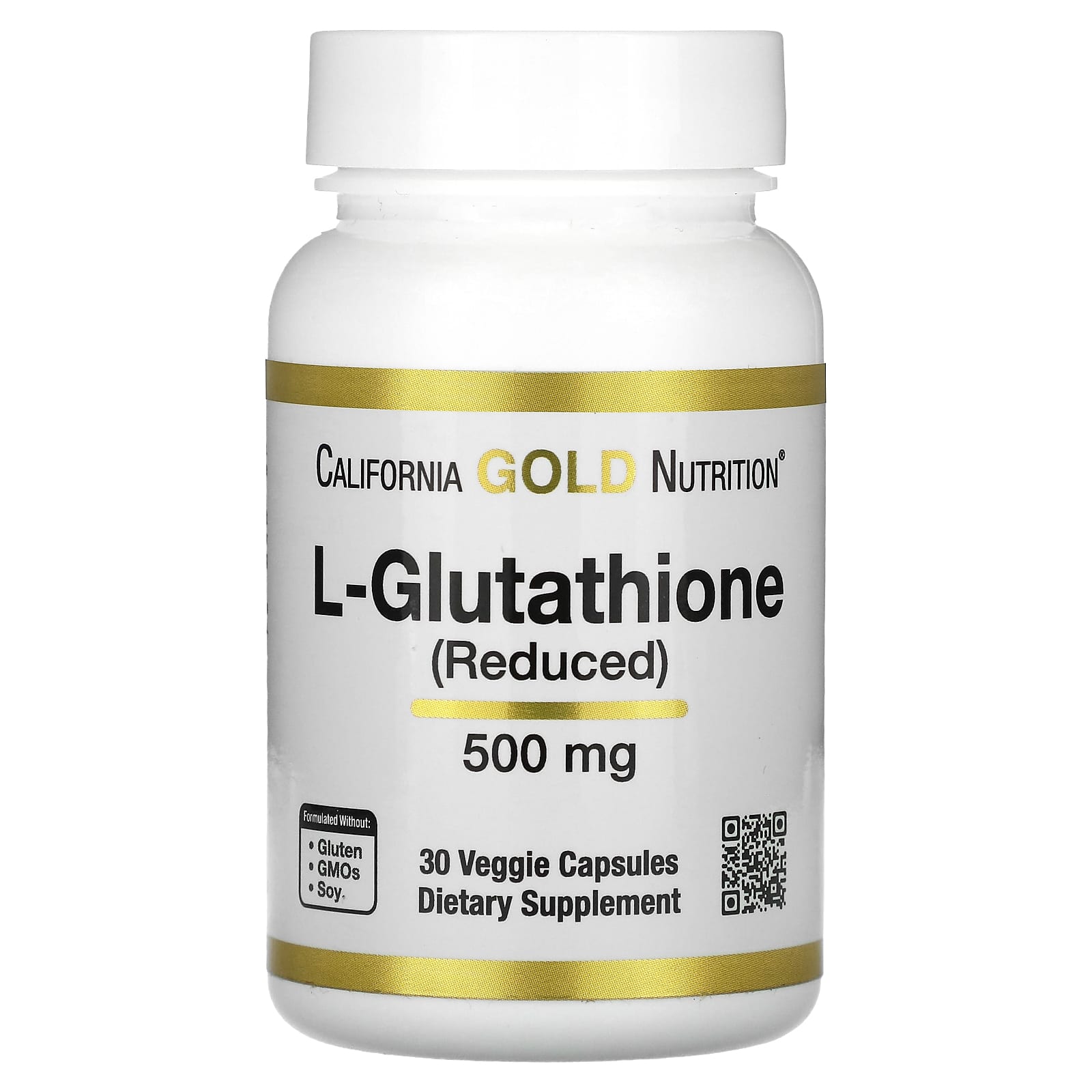 California Gold Nutrition, L-Glutathione (Reduced), 500 mg, 30 Veggie Capsules
California Gold Nutrition, L-Glutathione (Reduced), 500 mg, 30 Veggie Capsules