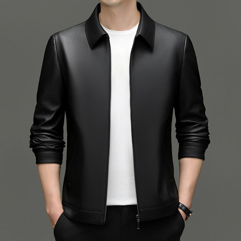 Autumn and Winter New Middle-aged Casual Simple Lapel Short Soft Leather Jacket Men s Clothing L
Autumn and Winter New Middle-aged Casual Simple Lapel Short Soft Leather Jacket Men s Clothing L