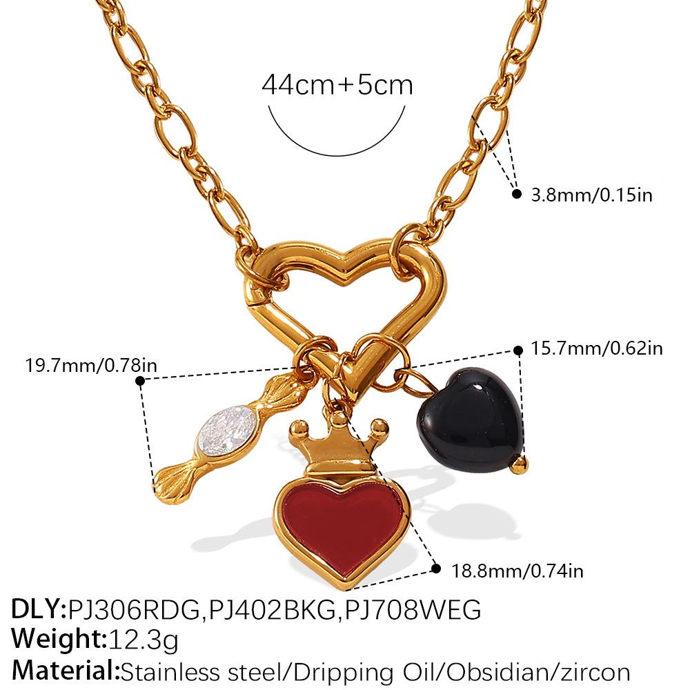 Stainless steel European and American multi-element pendant DIY necklace heart-shaped pendant plated 18K gold oil drop pendant necklace
Stainless steel European and American multi-element pendant DIY necklace heart-shaped pendant plated 18K gold oil drop pendant necklace