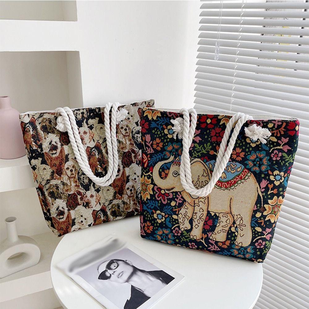 Animal Canvas Tote Bag Handbag Women Shoulder Bags Casual Ethnic Style Handbag Cosmetic Bag
Animal Canvas Tote Bag Handbag Women Shoulder Bags Casual Ethnic Style Handbag Cosmetic Bag
