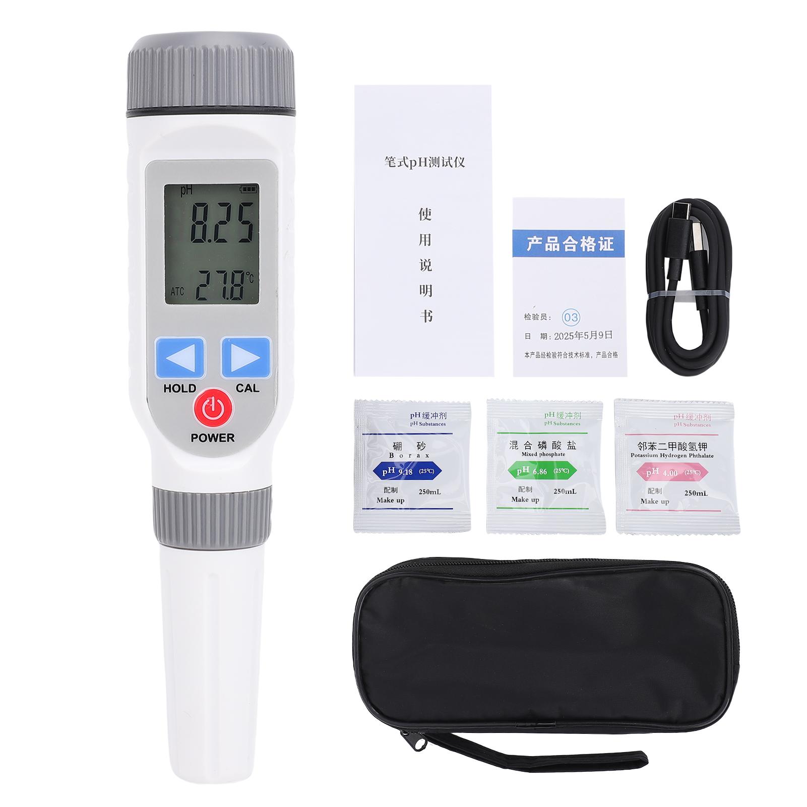 PenType PH Tester with Auto ShutOff and Temperature Compensation, 0.0014.00 PH Range, Portable
PenType PH Tester with Auto ShutOff and Temperature Compensation, 0.0014.00 PH Range, Portable