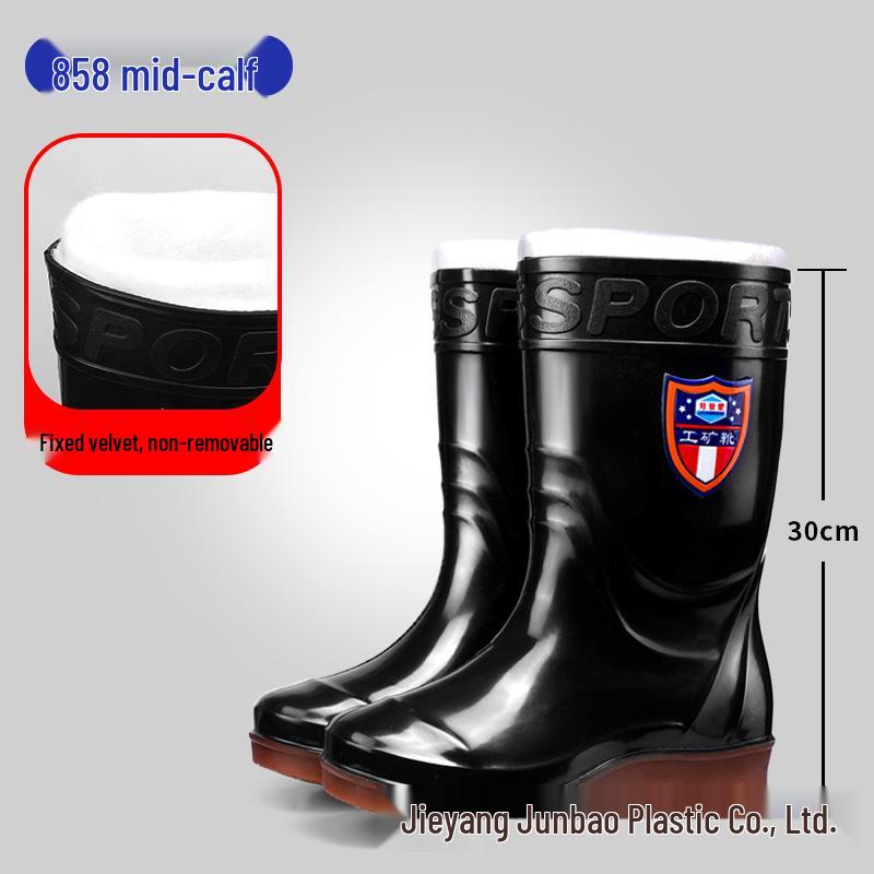 Laodengbao Black Fleece-lined Waterproof High-top Rubber Boots with Cowhide Sole 43
Laodengbao Black Fleece-lined Waterproof High-top Rubber Boots with Cowhide Sole 43