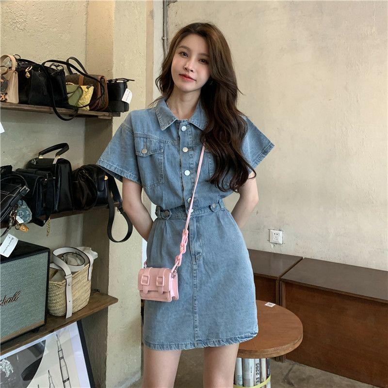 French-Inspired Polo Collar Denim Dress: Slimming A-Line Retro Korean Style for Women S 43-52 kg джинсовый синий
French-Inspired Polo Collar Denim Dress: Slimming A-Line Retro Korean Style for Women S 43-52 kg джинсовый синий