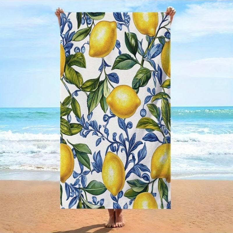 1pc Vintage Botanical Lemon & Leaf Beach Towel - Glossy Yellow Lemons with Swirling Green Foliage on White, Soft Microfiber W40*H60(CM)
1pc Vintage Botanical Lemon & Leaf Beach Towel - Glossy Yellow Lemons with Swirling Green Foliage on White, Soft Microfiber W40*H60(CM)
