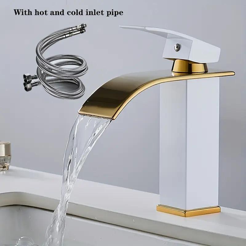 Luxury Black White Gold Waterfall Kitchen Faucet with Hot Cold Pipe Dual Control Stainless Steel Alloy Finish for Bathroom Sink
Luxury Black White Gold Waterfall Kitchen Faucet with Hot Cold Pipe Dual Control Stainless Steel Alloy Finish for Bathroom Sink