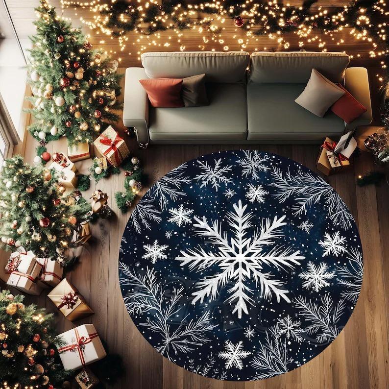 Winter Snowflake Round Rug, White Christmas Xmas Decorations Area Carpet,Non-Slip Holiday Mat for Living Room Bedroom,Home Decor Diameter 100cm
Winter Snowflake Round Rug, White Christmas Xmas Decorations Area Carpet,Non-Slip Holiday Mat for Living Room Bedroom,Home Decor Diameter 100cm