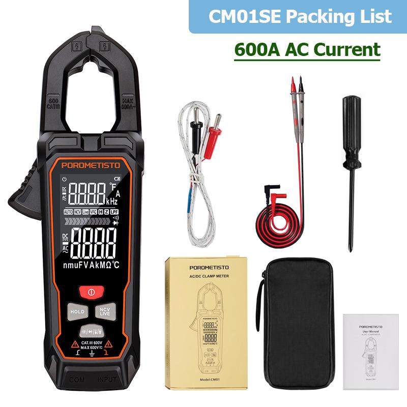 POROMETISTO CM01/CM01SE Цифрові кліщі 9999 відліків AC DC Напруга Струм Тестер True RMS Temp Ом Ємність Мультиметр
POROMETISTO CM01/CM01SE Цифрові кліщі 9999 відліків AC DC Напруга Струм Тестер True RMS Temp Ом Ємність Мультиметр