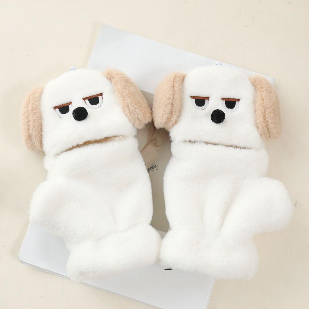 Dog Cartoon Plush Mittens Korean Style Flip Cover Plush Gloves All-Match Half Finger Gloves Girls
Dog Cartoon Plush Mittens Korean Style Flip Cover Plush Gloves All-Match Half Finger Gloves Girls