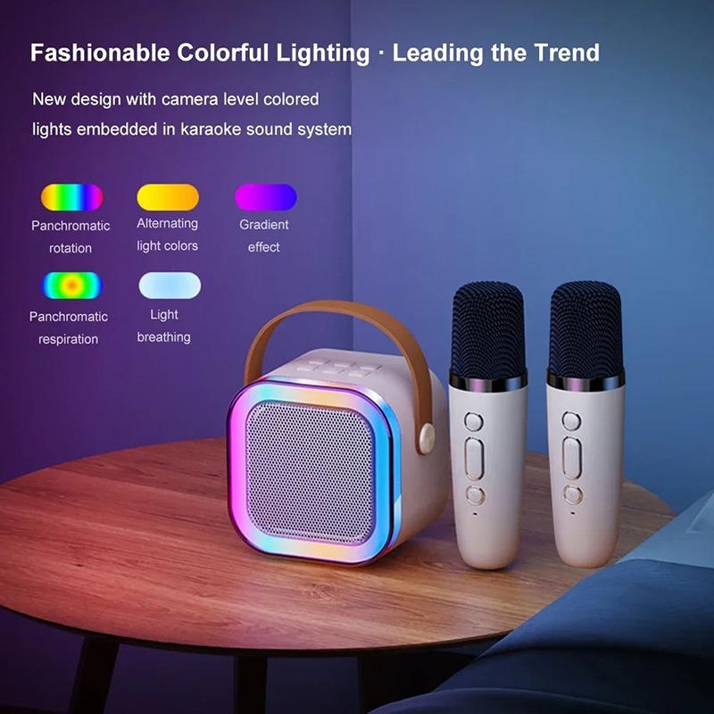 Bluetooth Speaker Karaoke Machine with 2 Microphones RGB Ambient Lighting Singing Speaker Family Kids Gift Support SD Card TF білий
Bluetooth Speaker Karaoke Machine with 2 Microphones RGB Ambient Lighting Singing Speaker Family Kids Gift Support SD Card TF білий