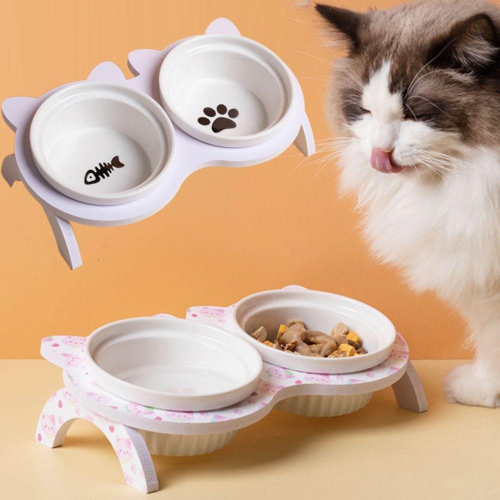 Non-slip Ceramic Cat Bowl with Stand Double Bowl Cat Feeding Dish Elevated Pets Bowls Dog Style 3
Non-slip Ceramic Cat Bowl with Stand Double Bowl Cat Feeding Dish Elevated Pets Bowls Dog Style 3