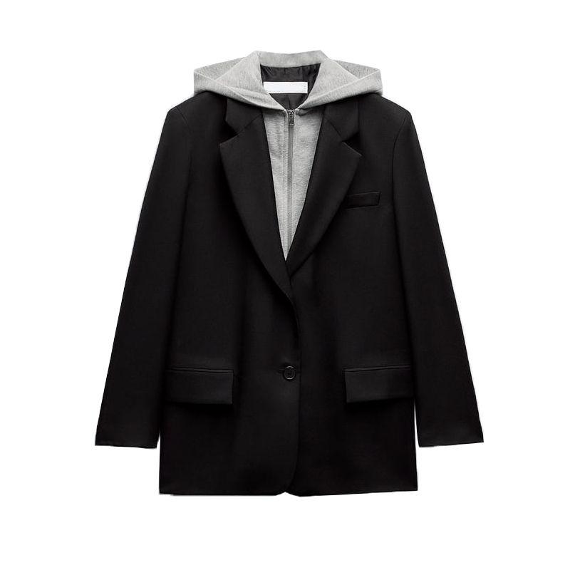 Fall and Winter New Arrival Fashion Casual Polo Collar Loose False Two Pieces Hooded Patchwork Suit Outwear Female 9287557 Black L
Fall and Winter New Arrival Fashion Casual Polo Collar Loose False Two Pieces Hooded Patchwork Suit Outwear Female 9287557 Black L