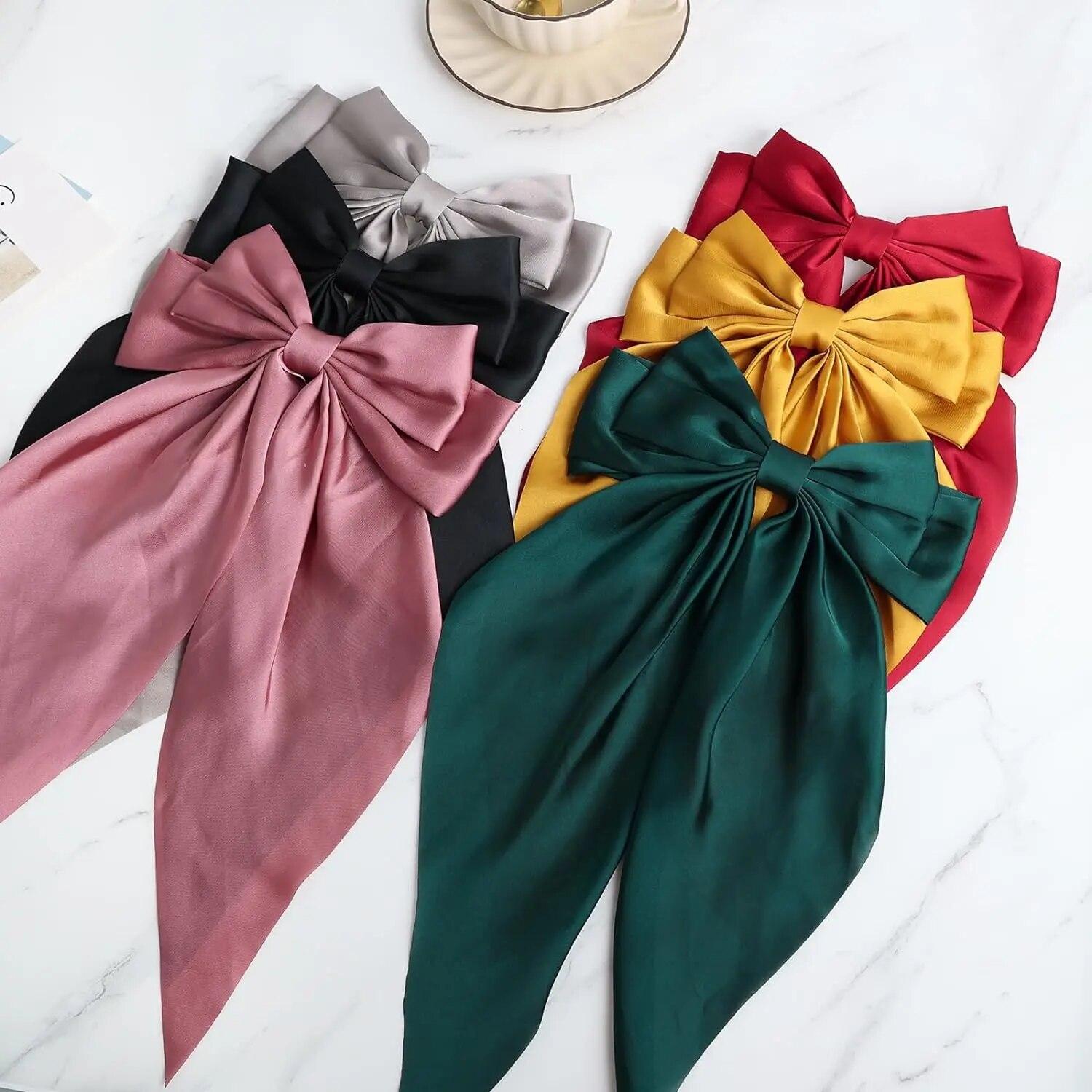 6PCS Large Elegant Ribbon Bow Hair Clip for Women Simple Solid Color Satin Ponytail Hairpins Bowknot Barrettes Hair Accessories
6PCS Large Elegant Ribbon Bow Hair Clip for Women Simple Solid Color Satin Ponytail Hairpins Bowknot Barrettes Hair Accessories