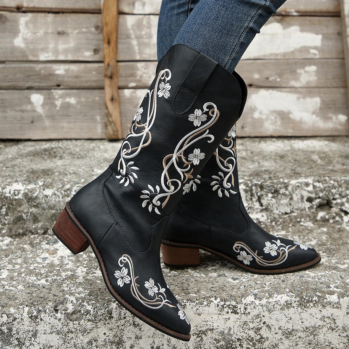 Western Cowboy Boots Autumn Square Head Coarse Heel Medium Heel Knee Boots Embroidered Women s High Boots Boots 43 коричневий
Western Cowboy Boots Autumn Square Head Coarse Heel Medium Heel Knee Boots Embroidered Women s High Boots Boots 43 коричневий