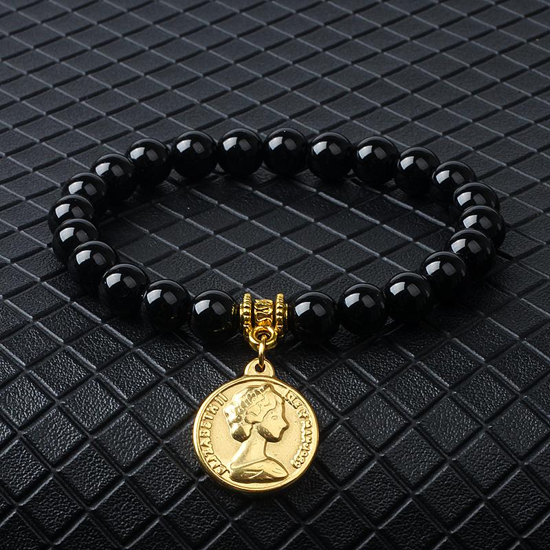Elizabeth Queen Charm Bracelets for Women Stainless Steel Elizabeth II Coin Pendant Bracelet Nature Stone Couple Jewelry Pulsera 17cm-6.7inch
Elizabeth Queen Charm Bracelets for Women Stainless Steel Elizabeth II Coin Pendant Bracelet Nature Stone Couple Jewelry Pulsera 17cm-6.7inch