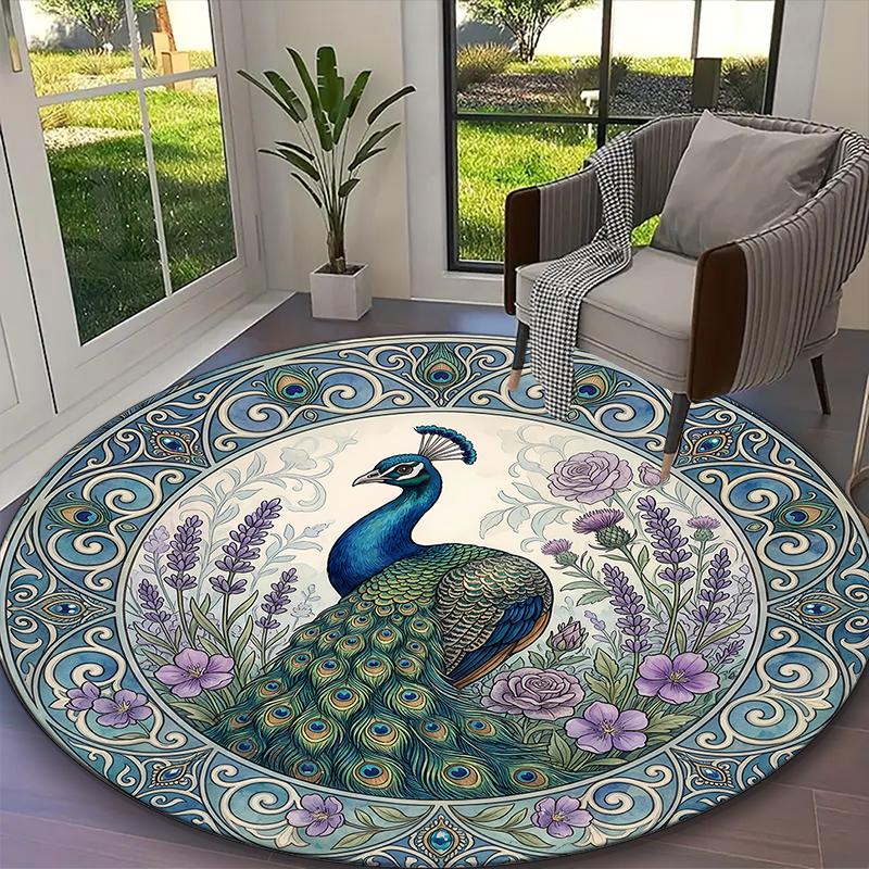 1pc Regal Peacock Mystic Aura Printed Chair Rug for Home Office Use, Living Room Kitchen Game Room Round Carpet Diameter 60cm
1pc Regal Peacock Mystic Aura Printed Chair Rug for Home Office Use, Living Room Kitchen Game Room Round Carpet Diameter 60cm