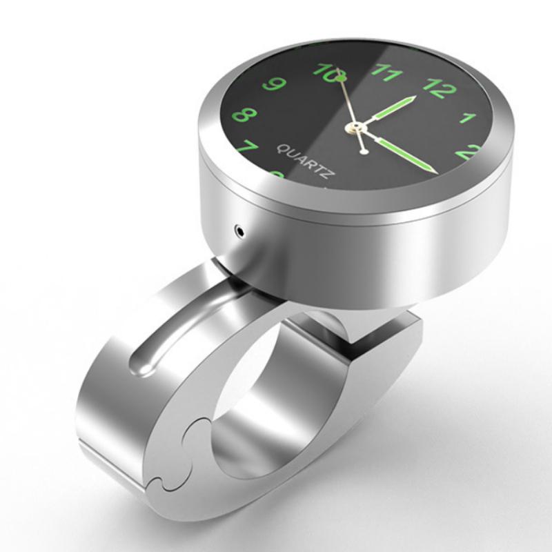 Универсальные часы на руль мотоцикла, велосипедная ручка, крепление на циферблат, водонепроницаемые часы серебряный