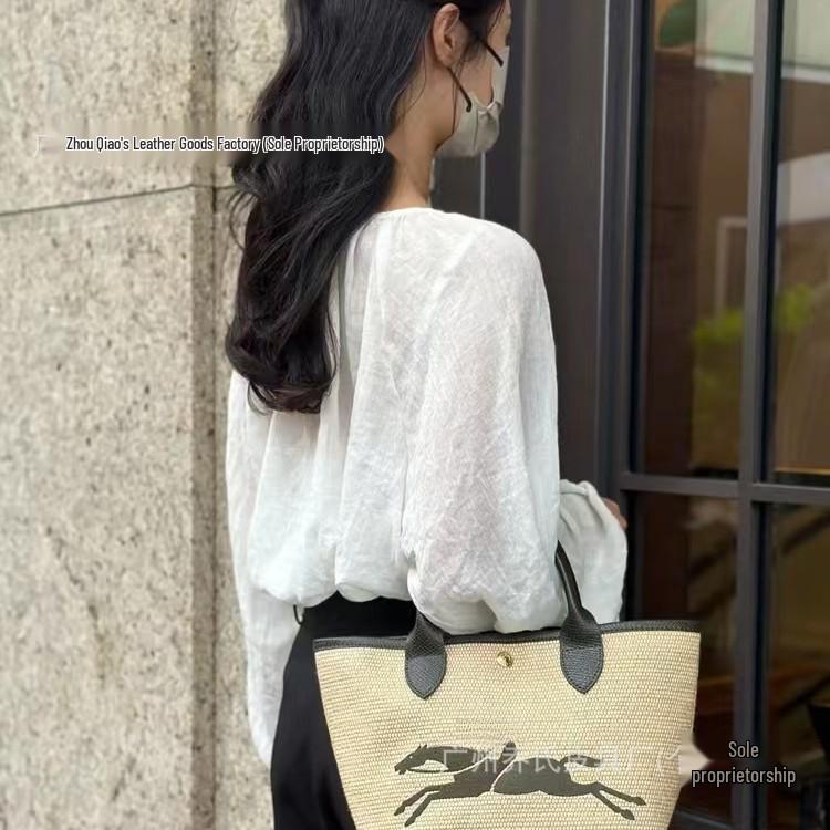 French Dragon Inlay Woven Straw Handbag - Shoulder or Crossbody, Large & Small Sizes, Beach-Ready Bucket Bag with Ample Capacity. Small
French Dragon Inlay Woven Straw Handbag - Shoulder or Crossbody, Large & Small Sizes, Beach-Ready Bucket Bag with Ample Capacity. Small