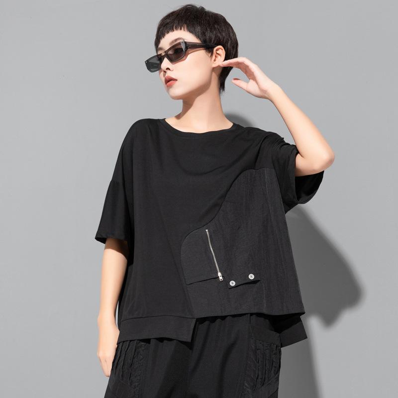 DIMANAF 2025 Summer Plus Size T-Shirt Women Asymmetrical Short Sleeve Solid Cotton Loose Black Tops Tees Casual L чорний
DIMANAF 2025 Summer Plus Size T-Shirt Women Asymmetrical Short Sleeve Solid Cotton Loose Black Tops Tees Casual L чорний