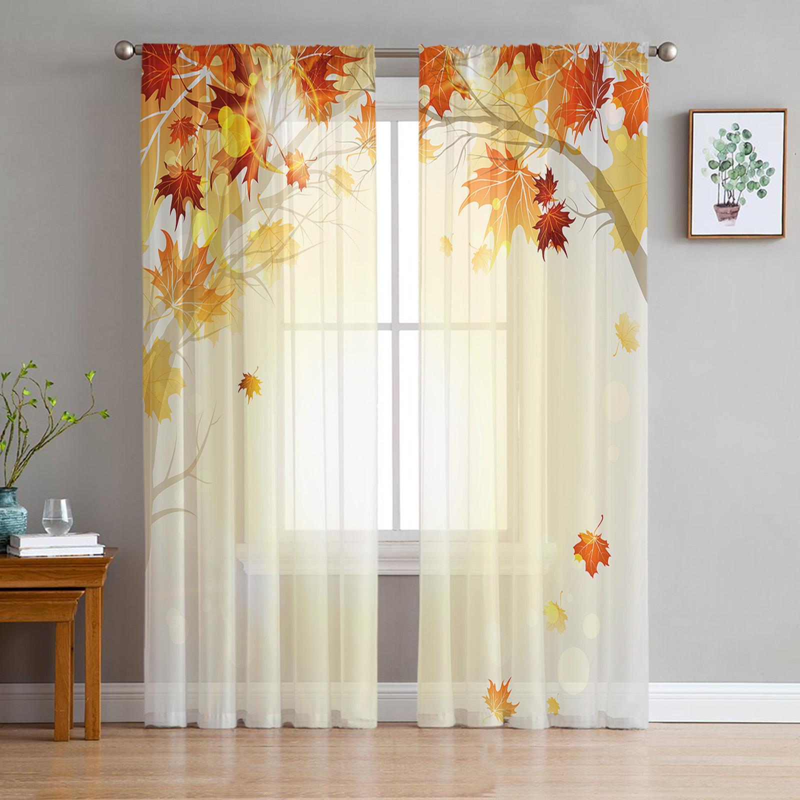 Autumn Leaves Yellow Maple Leaf Sheer Curtains for Living Room Decoration Window Curtains Kitchen Tulle Voile Organza Curtains W135 x H115cm x1
Autumn Leaves Yellow Maple Leaf Sheer Curtains for Living Room Decoration Window Curtains Kitchen Tulle Voile Organza Curtains W135 x H115cm x1