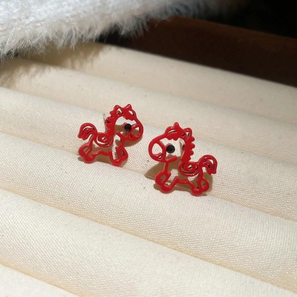Fashion Jewelry New Year Horse Earrings Pipa Red Pegasus Drop Earrings For Girl червоний
Fashion Jewelry New Year Horse Earrings Pipa Red Pegasus Drop Earrings For Girl червоний