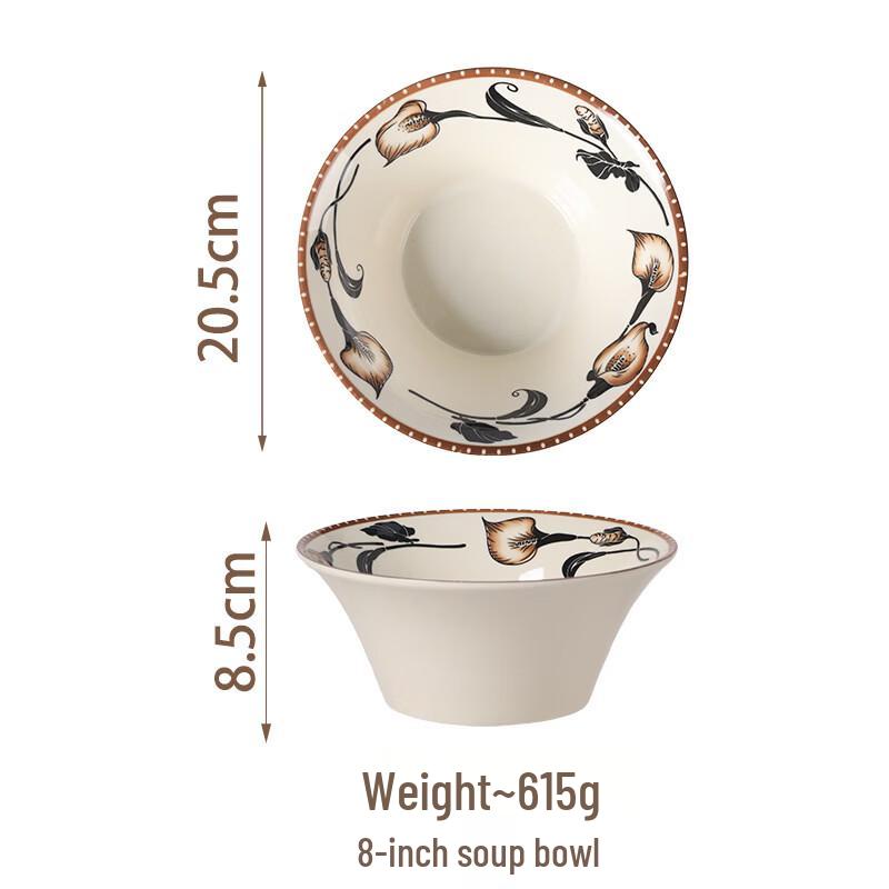 RuHan French Ceramic Soup Bowl with Calla Lily Design
RuHan French Ceramic Soup Bowl with Calla Lily Design
