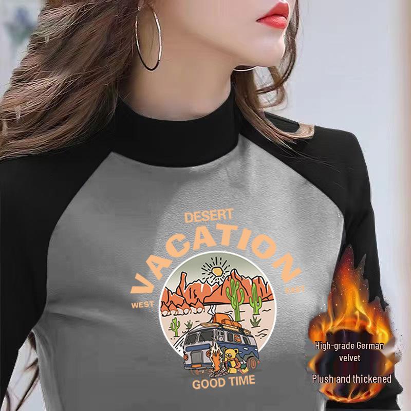 Women s Slimming Long Sleeve T-Shirt: Stand-Up Collar, Velvet Raglan, Color Block Design 2XL 130-145 lbs
Women s Slimming Long Sleeve T-Shirt: Stand-Up Collar, Velvet Raglan, Color Block Design 2XL 130-145 lbs