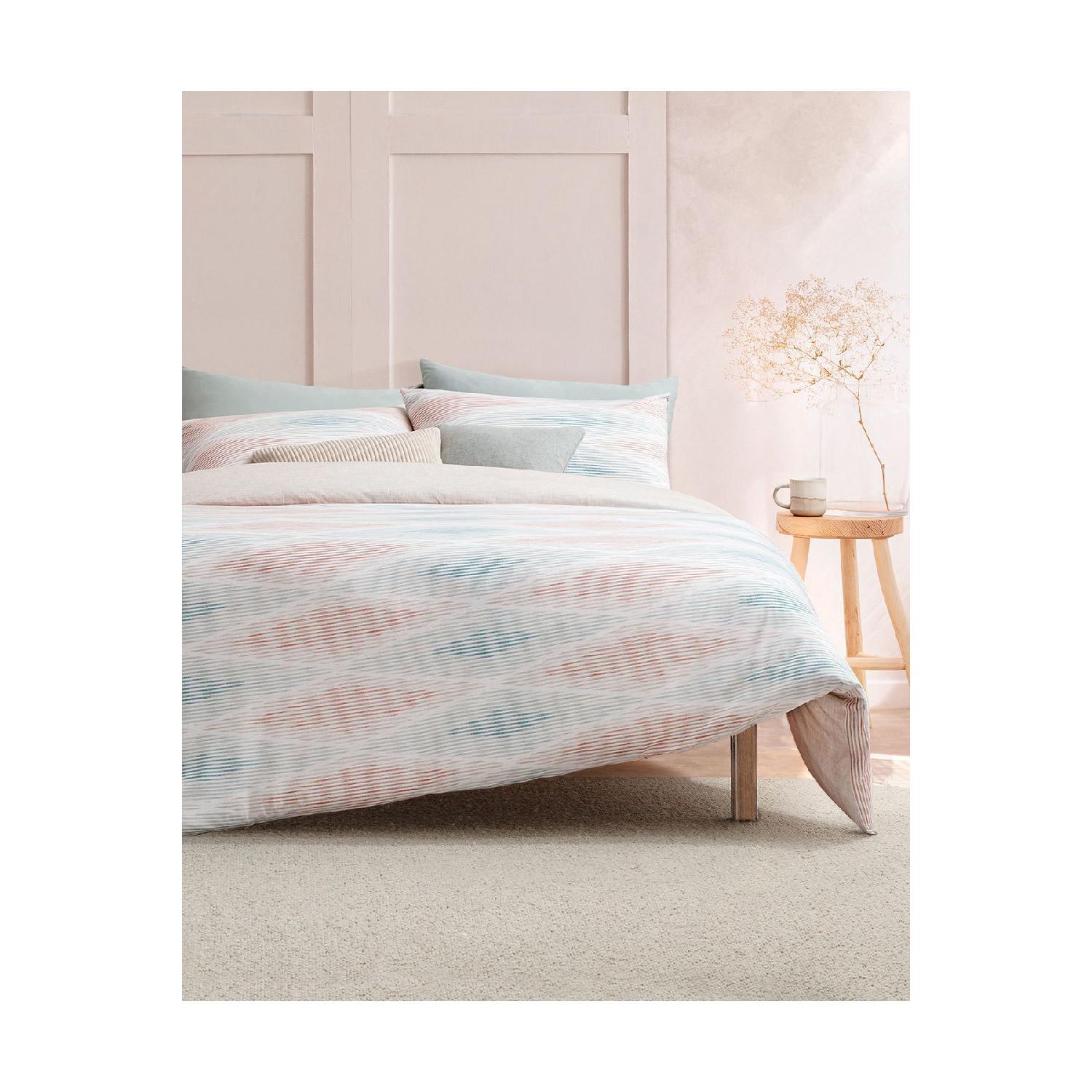 Двойной комплект пододеяльников Faya из 100 % хлопка с принтом Ranforce — бежевый