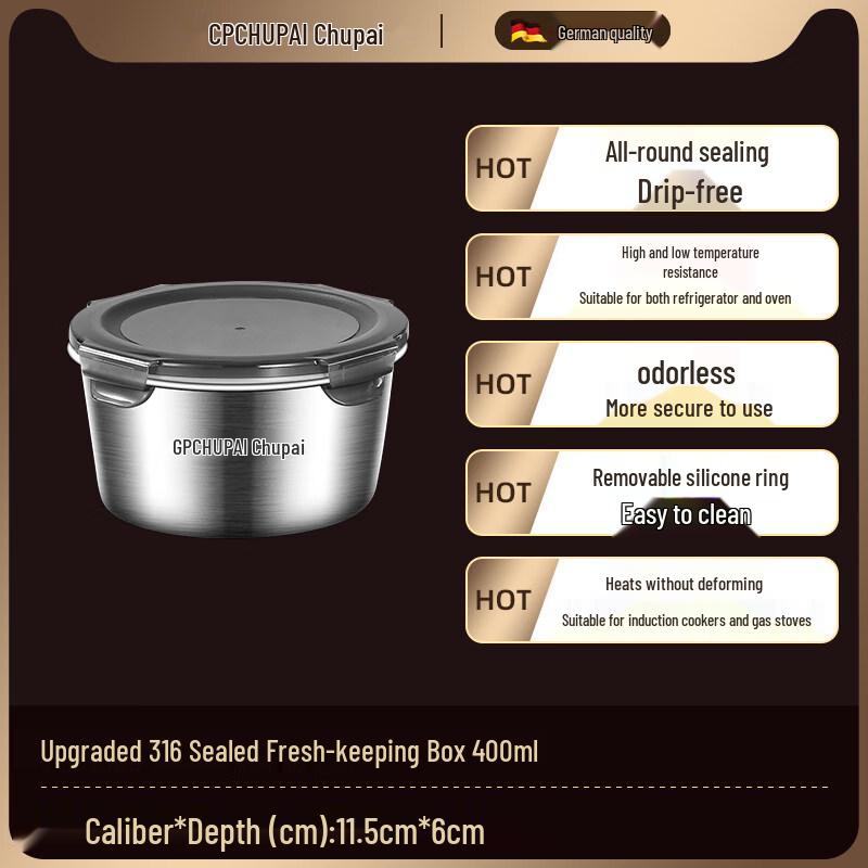 ZISIZ 316 Stainless Steel Food Storage Container
ZISIZ 316 Stainless Steel Food Storage Container