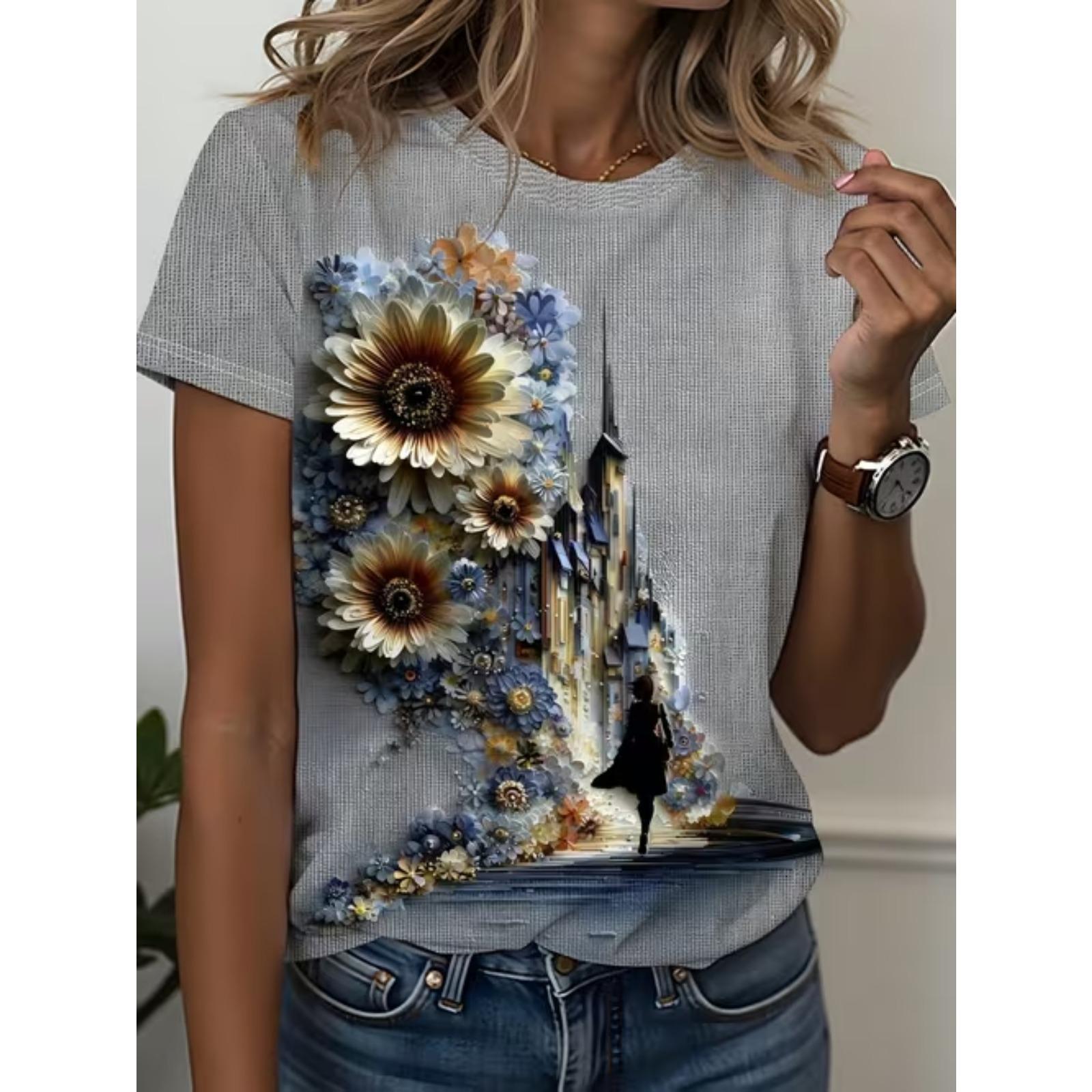 Fashion Women Plants and Flowers Print T Shirt Funny Casual O-neck Short Sleeves T-shirt Summer Female Tee Shirt 8XL сірий
Fashion Women Plants and Flowers Print T Shirt Funny Casual O-neck Short Sleeves T-shirt Summer Female Tee Shirt 8XL сірий