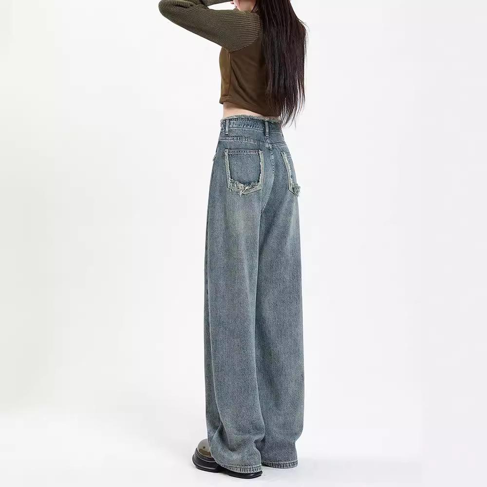 American Retro High-Waisted Wide-Leg Jeans for Women - 2024 Spring/Autumn Collection: Loose, Drapey Floor-Length Design 2XL
American Retro High-Waisted Wide-Leg Jeans for Women - 2024 Spring/Autumn Collection: Loose, Drapey Floor-Length Design 2XL