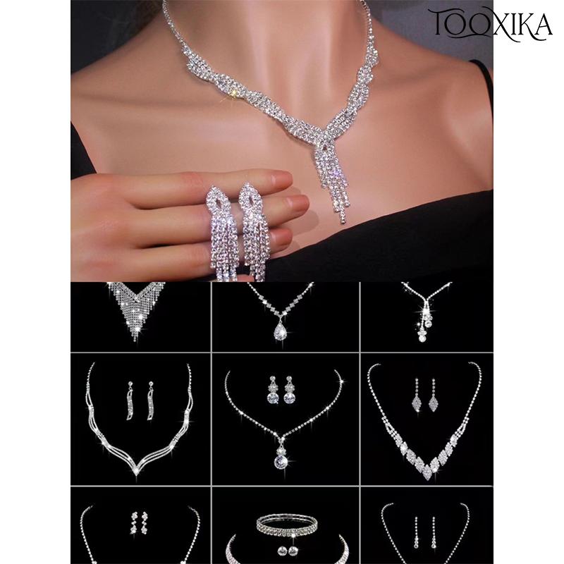 Tooxika металлическая цепочка-коготь со стразами, свадебное ожерелье, серьги, ювелирное ожерелье, комплект ювелирных изделий
Tooxika металлическая цепочка-коготь со стразами, свадебное ожерелье, серьги, ювелирное ожерелье, комплект ювелирных изделий