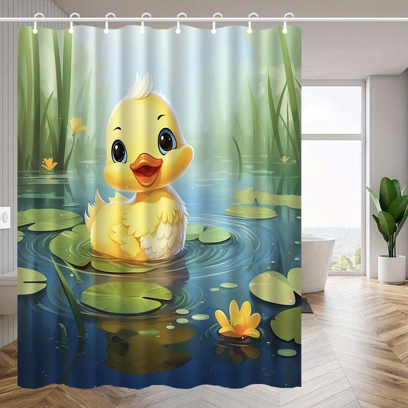 Adorable Duck Shower Curtain With Lily Pad Design - Perfect For Kids Bathroom Decor. High-Quality Fabric Ensures Durability. W60H190(CM)-1 Pcs
Adorable Duck Shower Curtain With Lily Pad Design - Perfect For Kids Bathroom Decor. High-Quality Fabric Ensures Durability. W60H190(CM)-1 Pcs