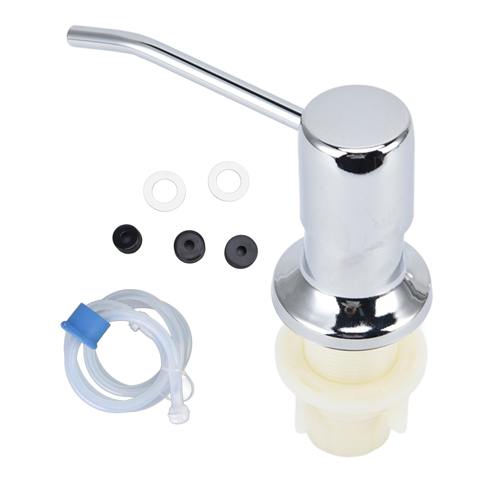 Sink Soap Dispenser Kit with Silicone Tube Stainless Steel Electroplating Sink Liquid Pump Head for Kitchen
Sink Soap Dispenser Kit with Silicone Tube Stainless Steel Electroplating Sink Liquid Pump Head for Kitchen