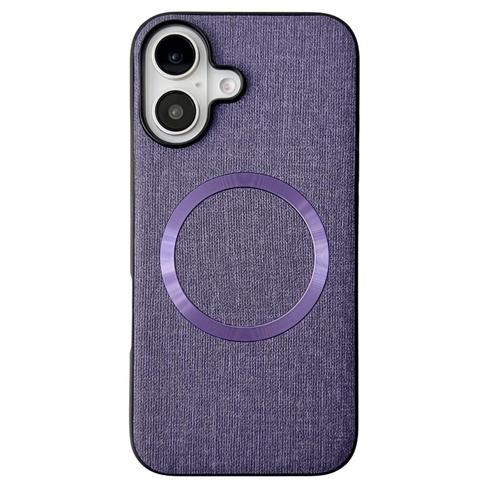 For iPhone 16 Case Drop-Proof TPU+Cloth Back Phone Cover Compatible with MagSafe - Purple
For iPhone 16 Case Drop-Proof TPU+Cloth Back Phone Cover Compatible with MagSafe - Purple